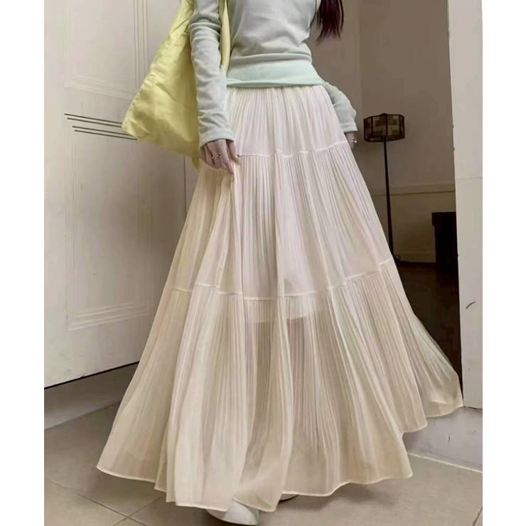 ベージュ | プリーツティアードスカート | SpRay