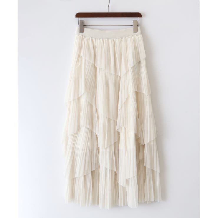 チュールプリーツフリルアシメロングスカート | SpRay | 詳細画像24 