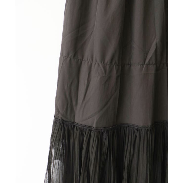 チュールプリーツフリルアシメロングスカート | SpRay | 詳細画像31 