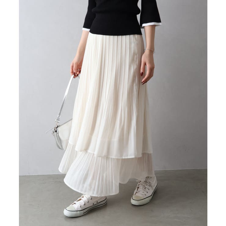 アイボリー | シアプリーツティアードスカート | SpRay