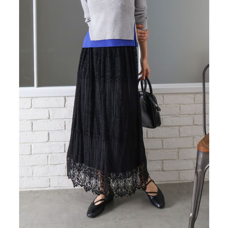レースリバーシブルロングスカート | SpRay | 詳細画像2 