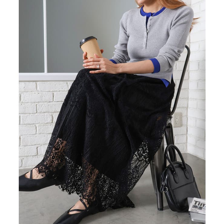 レースリバーシブルロングスカート | SpRay | 詳細画像8 