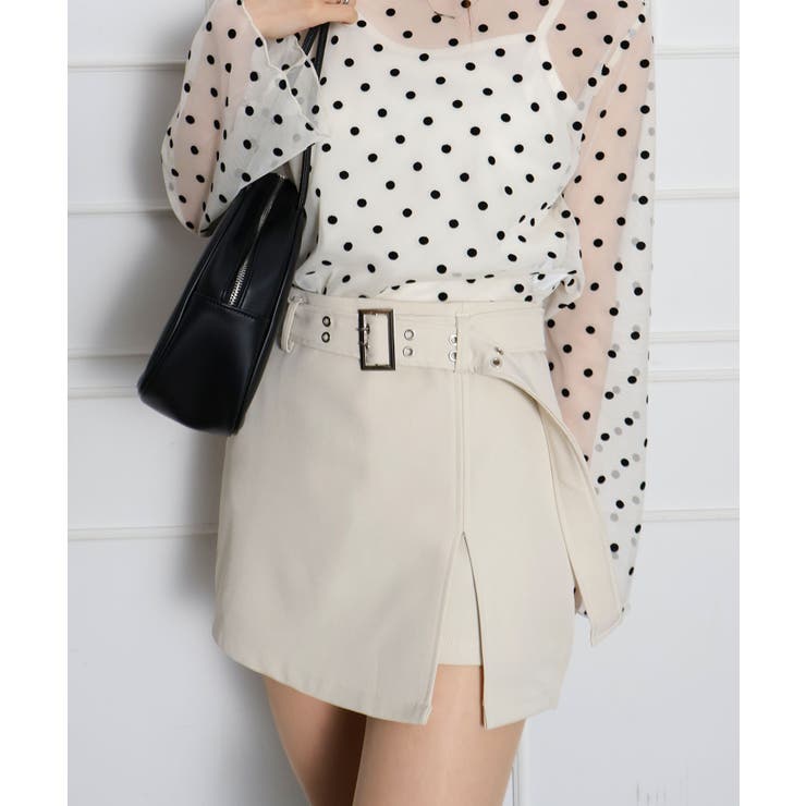 ベルト付きスリットミニスカート | SpRay | 詳細画像12 