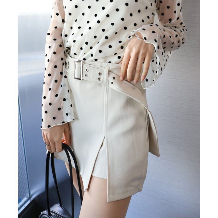 ベルト付きスリットミニスカート | SpRay | 詳細画像18 