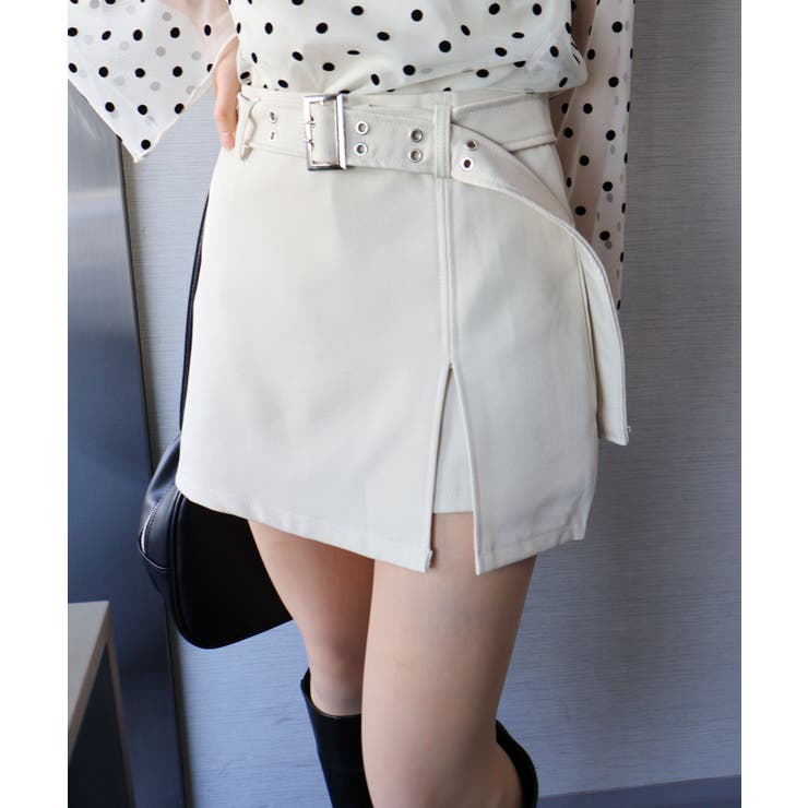 ベルト付きスリットミニスカート | SpRay | 詳細画像19 