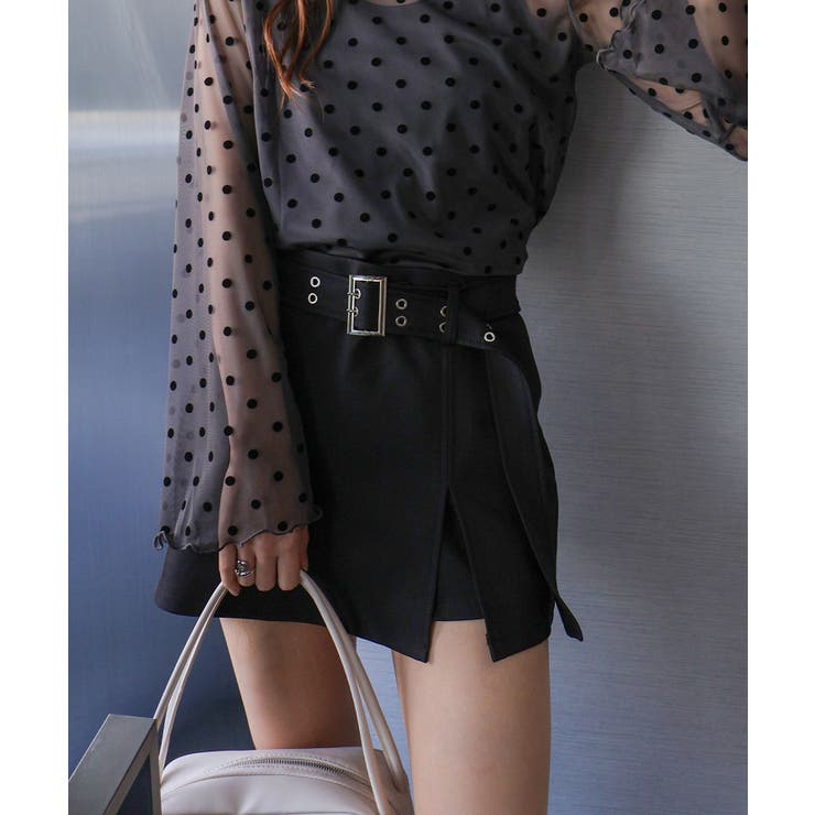 ベルト付きスリットミニスカート | SpRay | 詳細画像3 