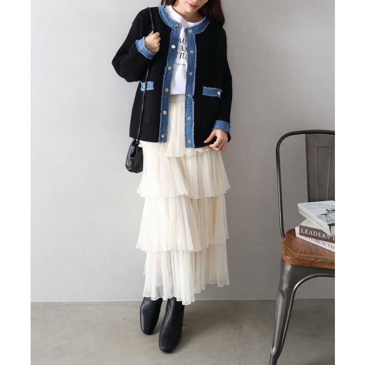 アイボリー | チュールティアードロングスカート | SpRay