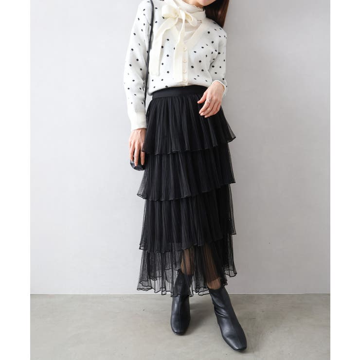 チュールティアードロングスカート | SpRay | 詳細画像3 