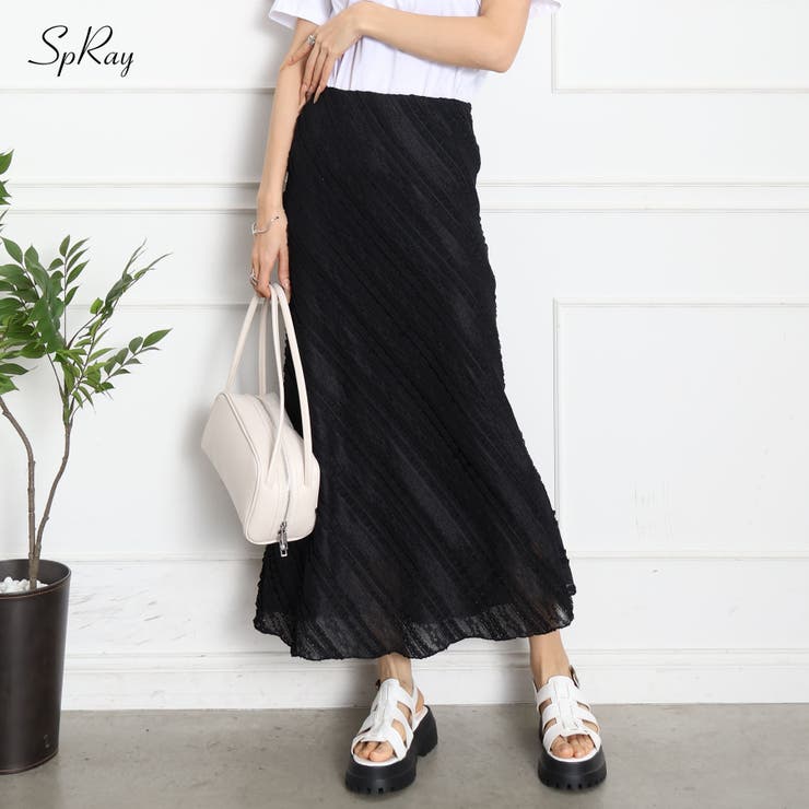 カットレースフレアロングスカート | SpRay | 詳細画像1 