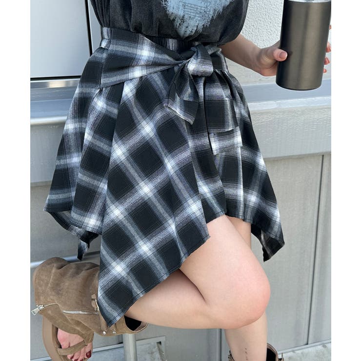 チェックアシメミニスカート | SpRay | 詳細画像10 