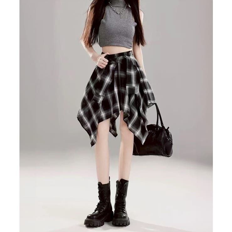 チェックアシメミニスカート | SpRay | 詳細画像15 