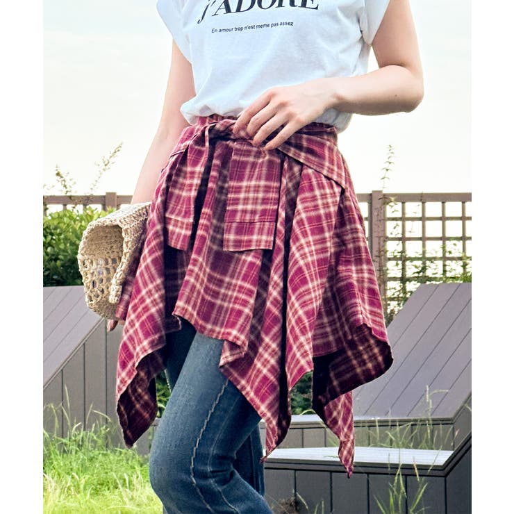 チェックアシメミニスカート | SpRay | 詳細画像31 