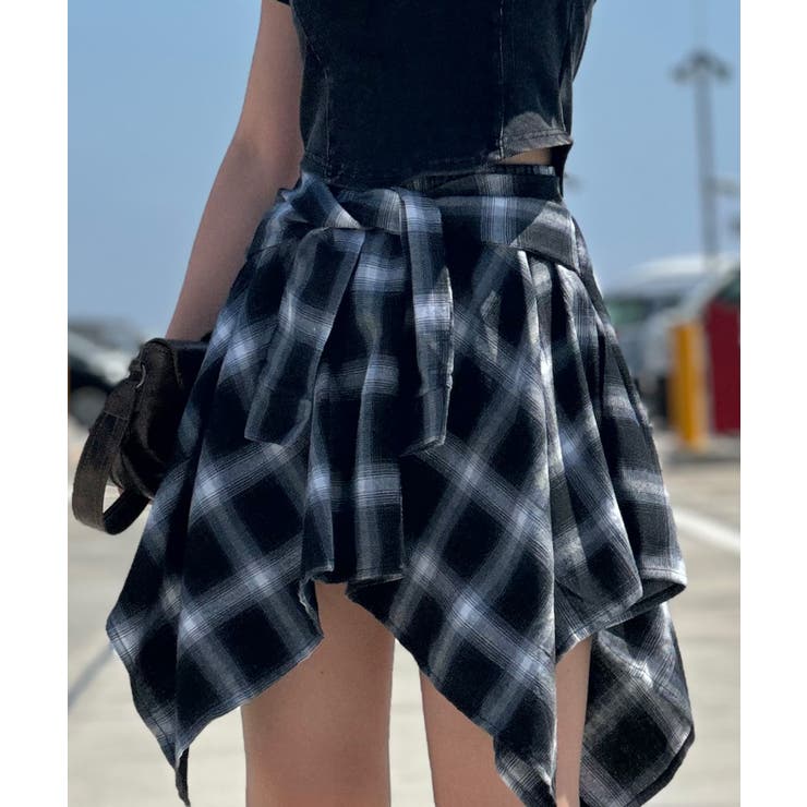 チェックアシメミニスカート | SpRay | 詳細画像37 