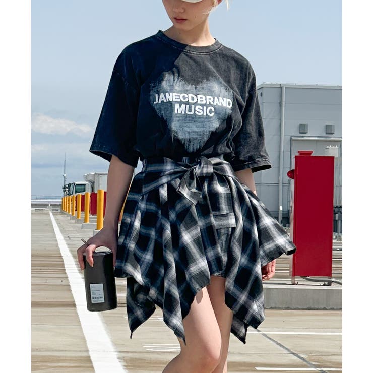 チェックアシメミニスカート | SpRay | 詳細画像4 