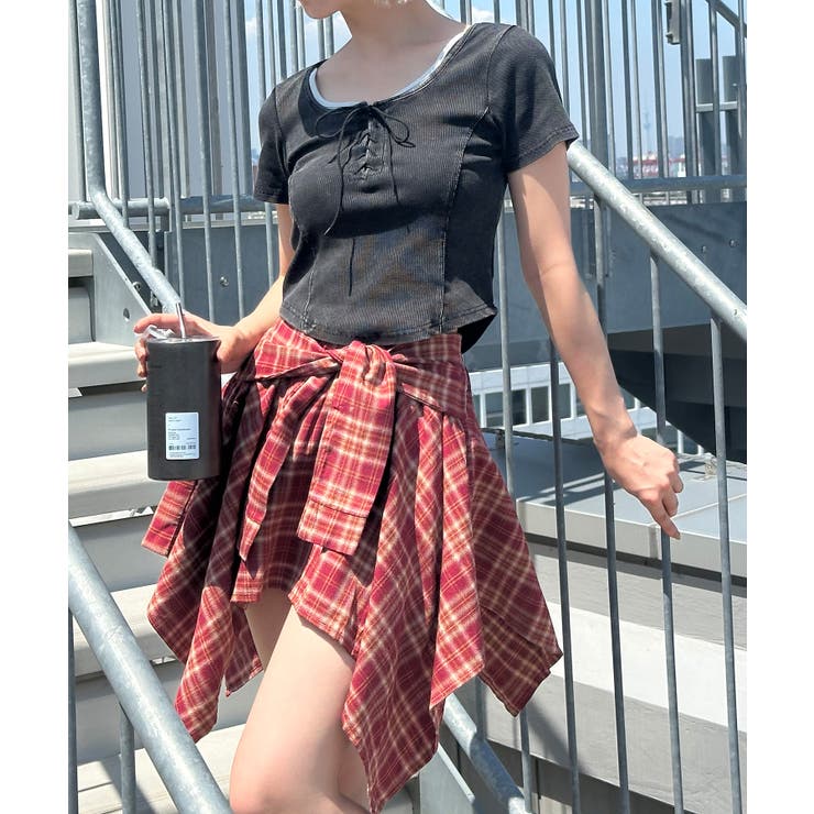 チェックアシメミニスカート | SpRay | 詳細画像40 