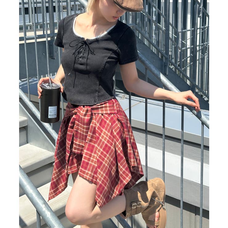 チェックアシメミニスカート | SpRay | 詳細画像41 