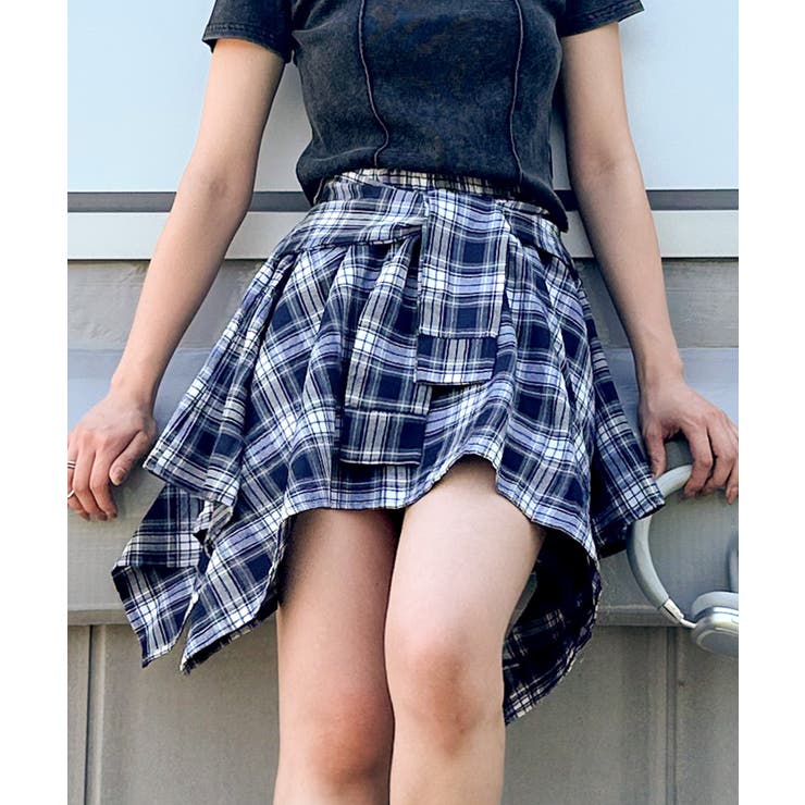 チェックアシメミニスカート | SpRay | 詳細画像44 