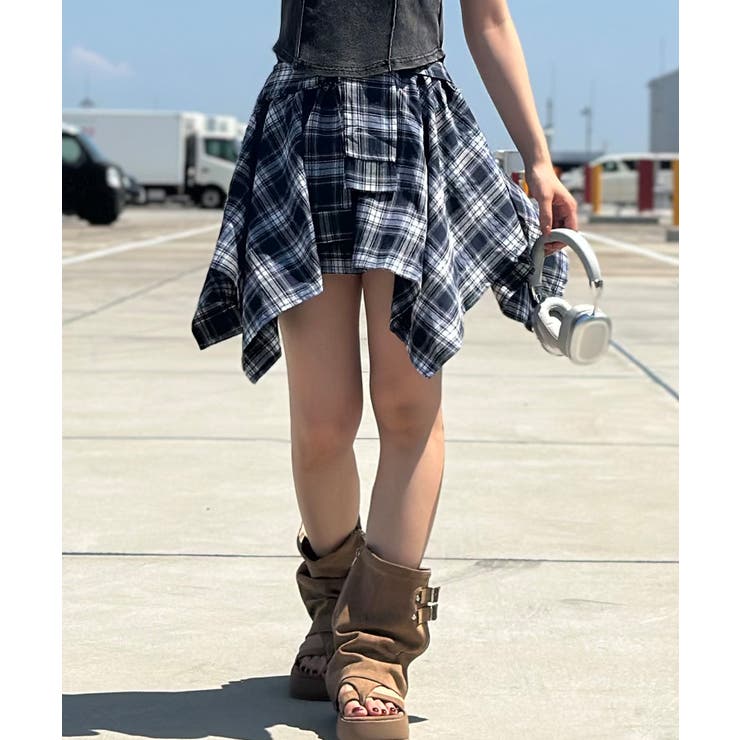 チェックアシメミニスカート | SpRay | 詳細画像46 