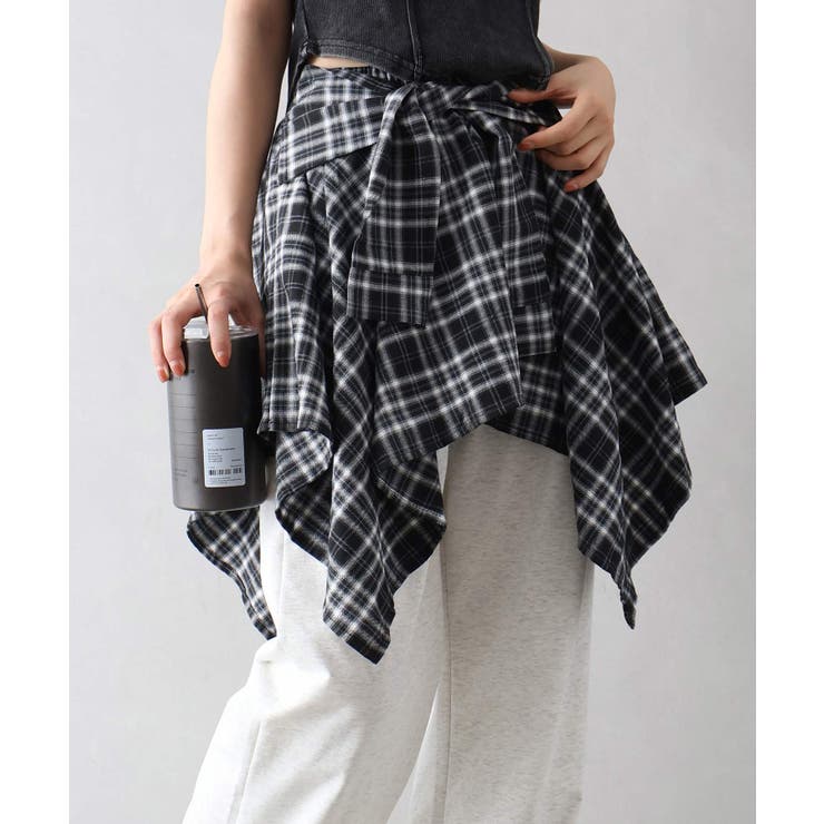 チェックアシメミニスカート | SpRay | 詳細画像48 