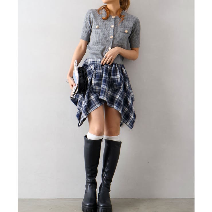 チェックアシメミニスカート | SpRay | 詳細画像60 