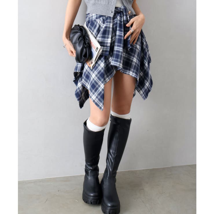 チェックアシメミニスカート | SpRay | 詳細画像62 