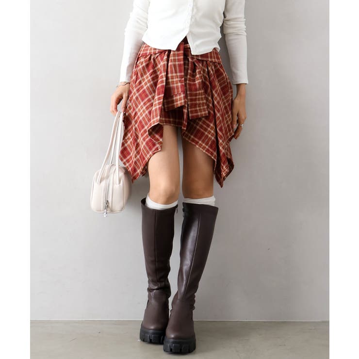 チェックアシメミニスカート | SpRay | 詳細画像65 