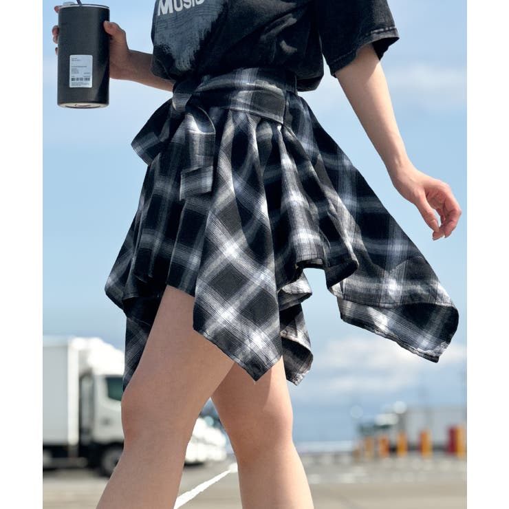 チェックアシメミニスカート | SpRay | 詳細画像7 