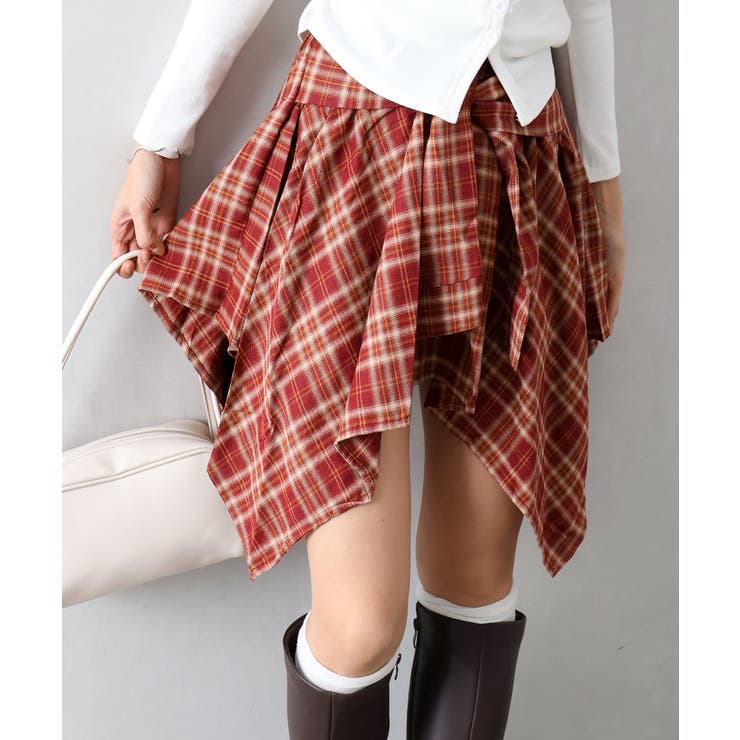 チェックアシメミニスカート | SpRay | 詳細画像68 