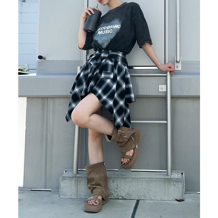 チェックアシメミニスカート | SpRay | 詳細画像8 