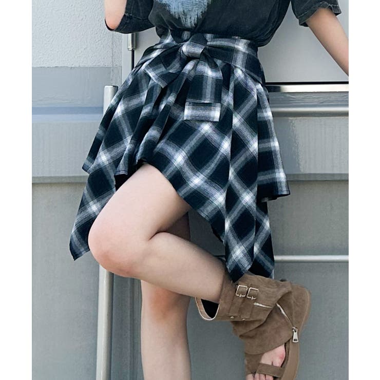 チェックアシメミニスカート | SpRay | 詳細画像9 