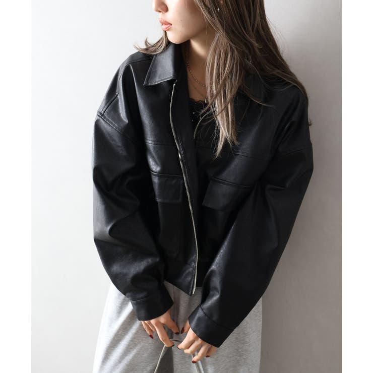 アンティークレザーダブルZIPブルゾン | SpRay | 詳細画像10 