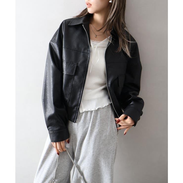 アンティークレザーダブルZIPブルゾン | SpRay | 詳細画像15 