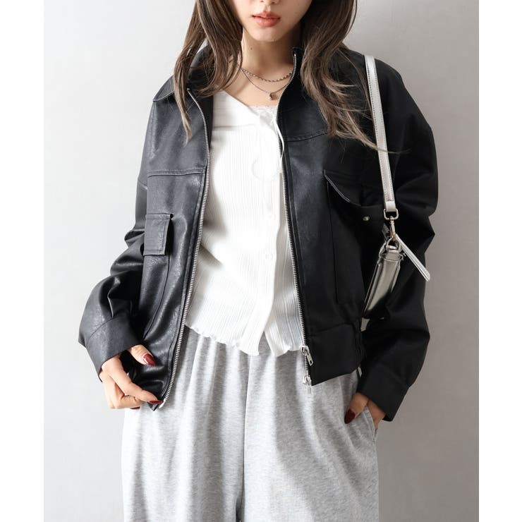 アンティークレザーダブルZIPブルゾン | SpRay | 詳細画像17 