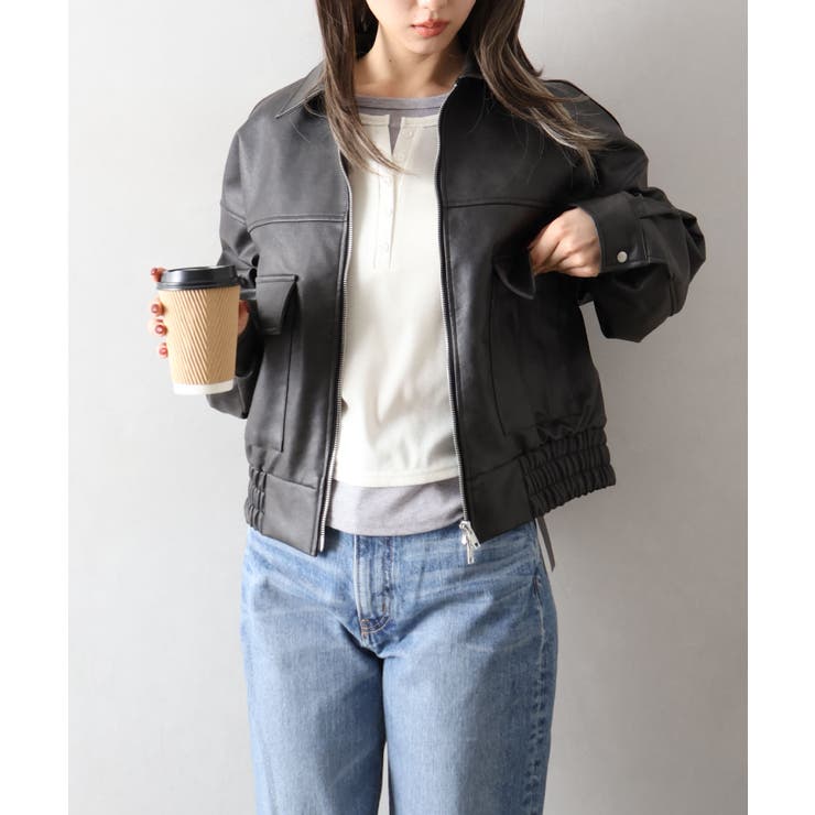 アンティークレザーダブルZIPブルゾン | SpRay | 詳細画像29 