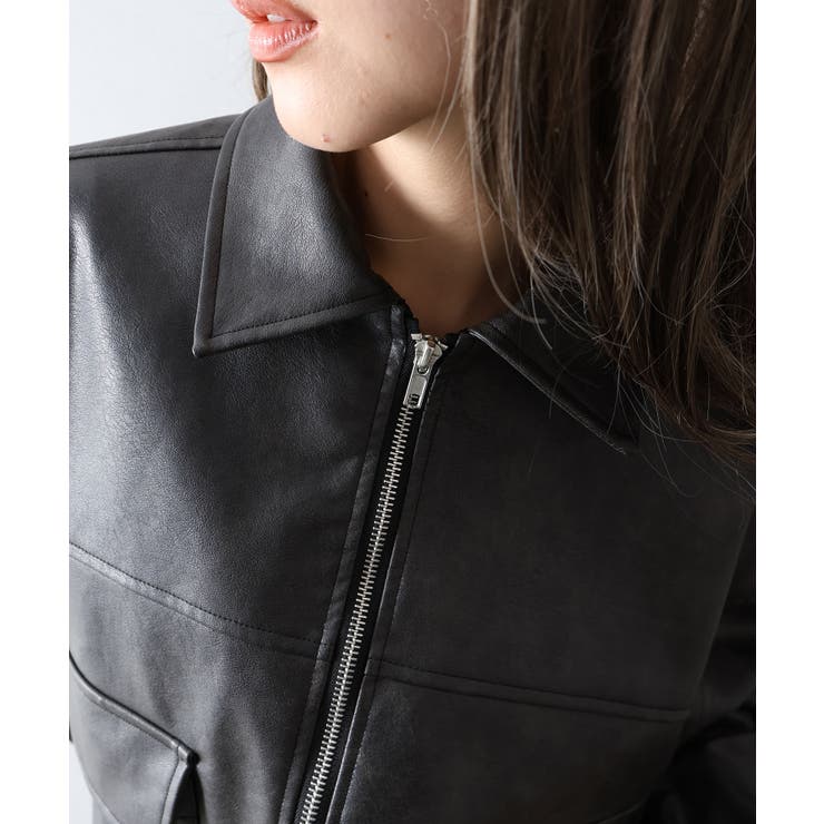 アンティークレザーダブルZIPブルゾン | SpRay | 詳細画像31 