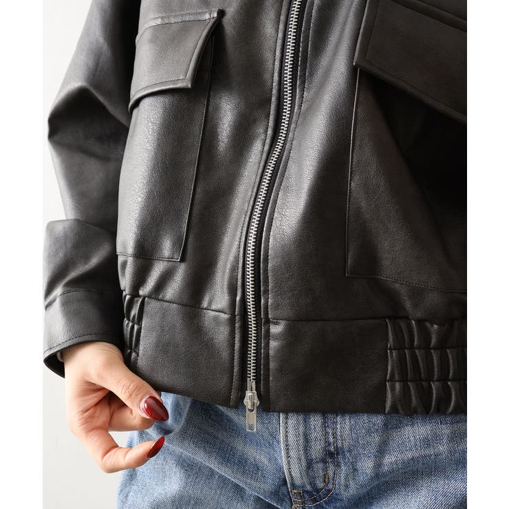 アンティークレザーダブルZIPブルゾン | SpRay | 詳細画像32 