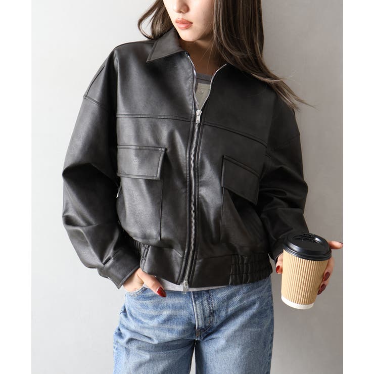 アンティークレザーダブルZIPブルゾン | SpRay | 詳細画像34 