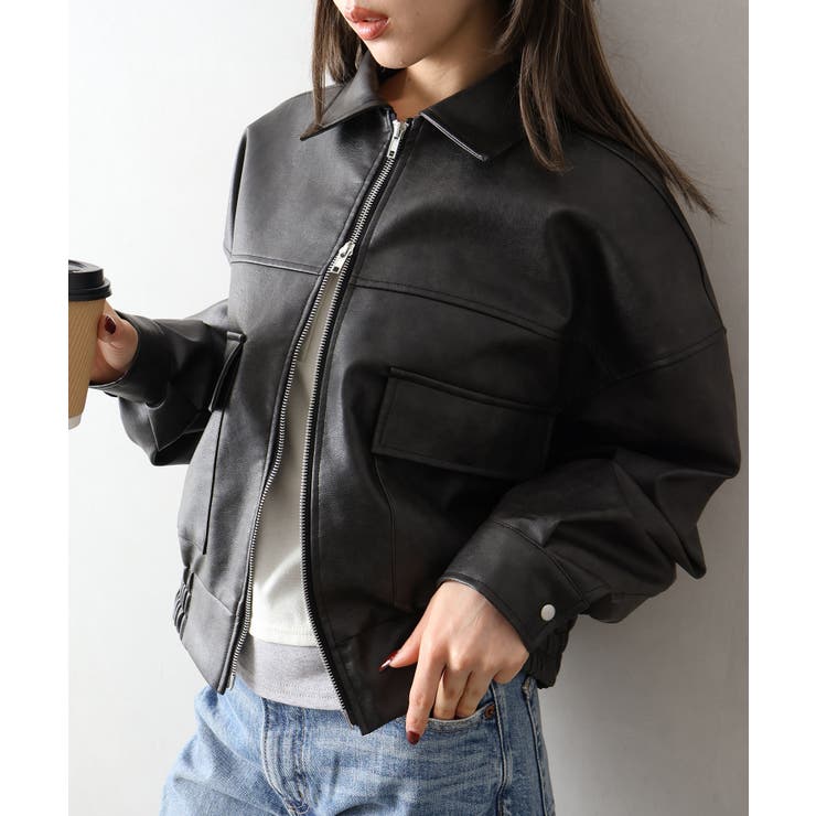 アンティークレザーダブルZIPブルゾン | SpRay | 詳細画像35 