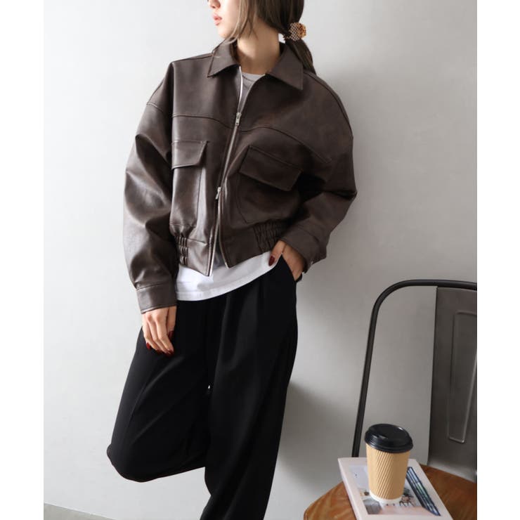 アンティークレザーダブルZIPブルゾン | SpRay | 詳細画像3 