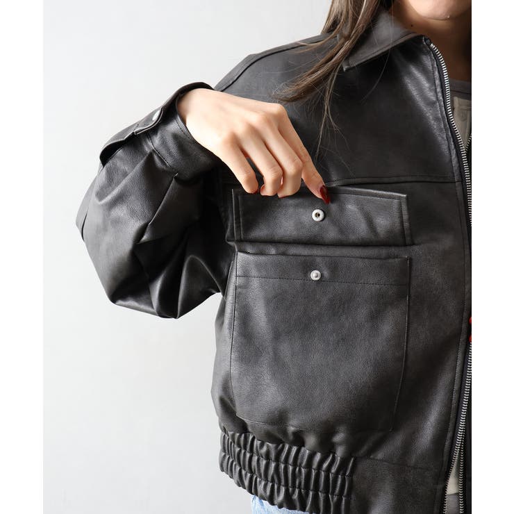 アンティークレザーダブルZIPブルゾン | SpRay | 詳細画像43 