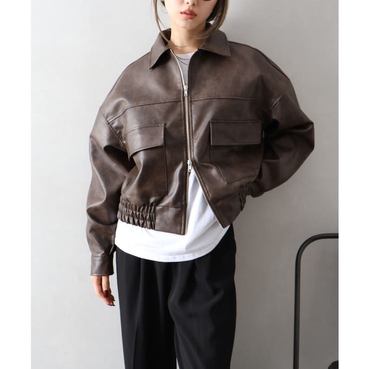 アンティークレザーダブルZIPブルゾン | SpRay | 詳細画像4 