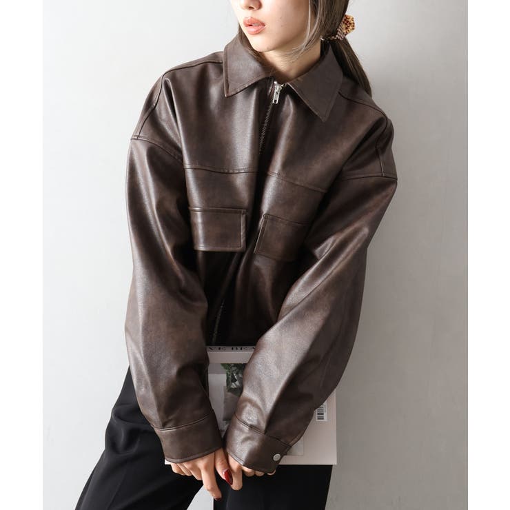 アンティークレザーダブルZIPブルゾン | SpRay | 詳細画像49 