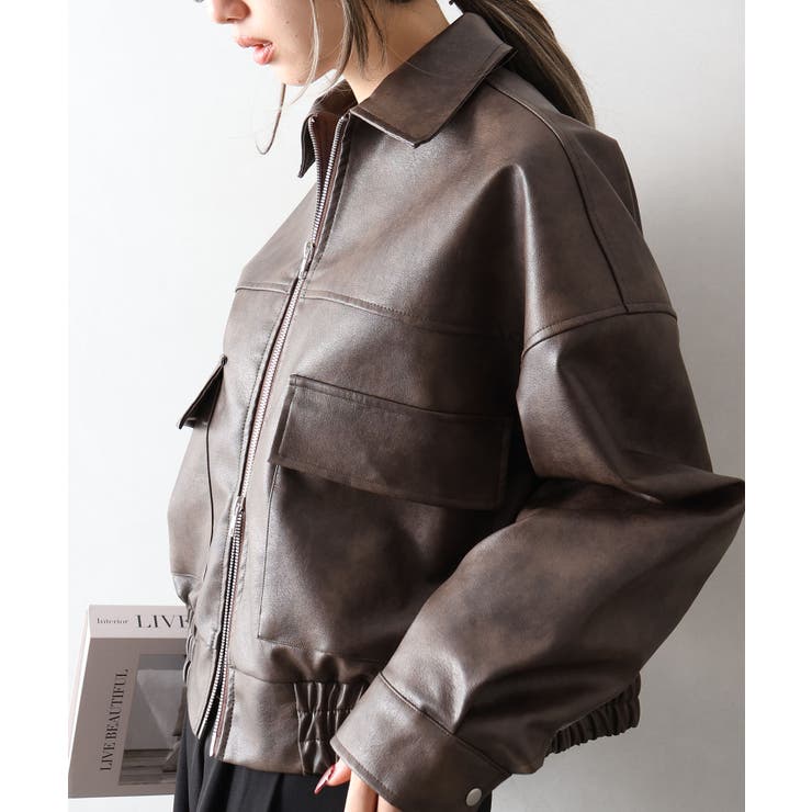 アンティークレザーダブルZIPブルゾン | SpRay | 詳細画像51 