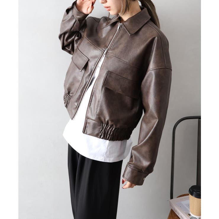 アンティークレザーダブルZIPブルゾン | SpRay | 詳細画像7 