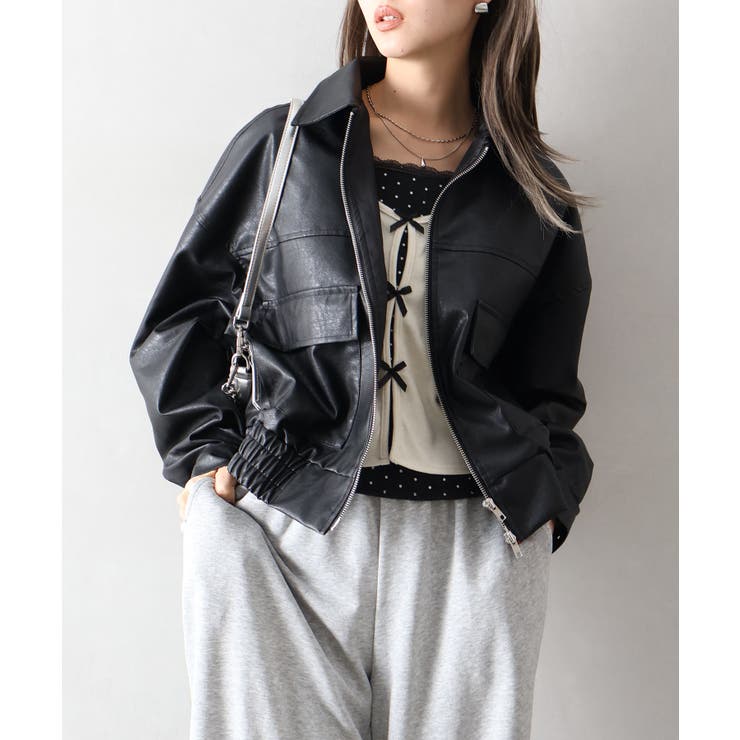 アンティークレザーダブルZIPブルゾン | SpRay | 詳細画像8 