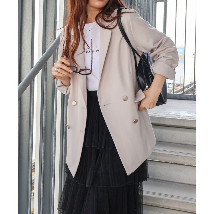 アイボリー | 金ボタンダブルジャケット | SpRay