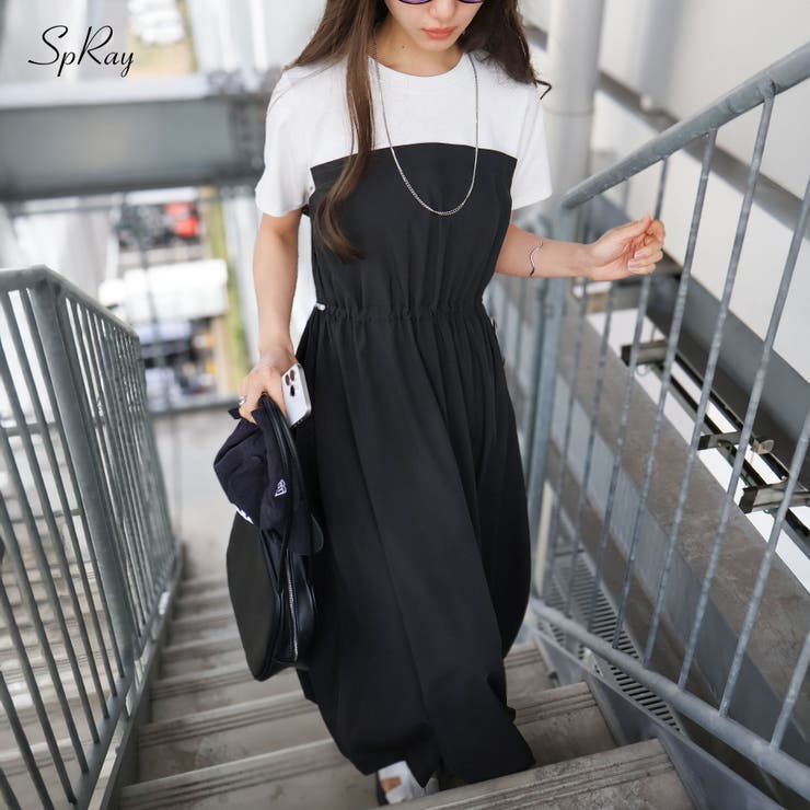 ドッキングショートスリーブバルーンワンピース | SpRay | 詳細画像1 