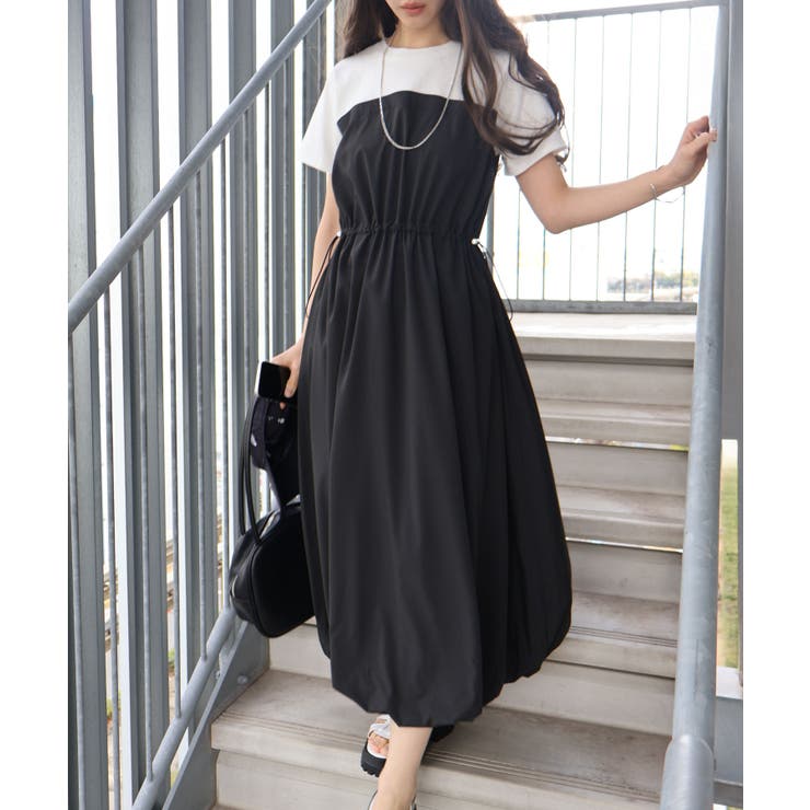 ドッキングショートスリーブバルーンワンピース | SpRay | 詳細画像4 