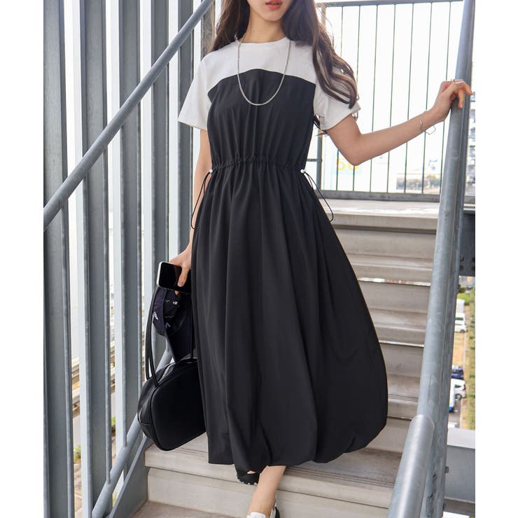 ドッキングショートスリーブバルーンワンピース | SpRay | 詳細画像5 