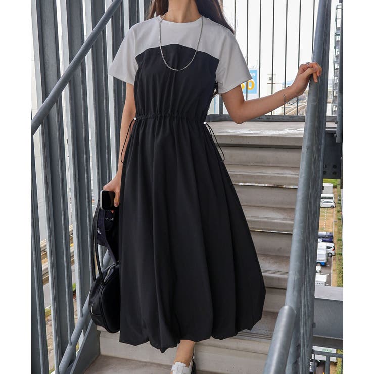 ドッキングショートスリーブバルーンワンピース | SpRay | 詳細画像6 